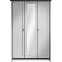 Manor Grey & Dark Oak Effect 3 Door Mirror Wardrobe (H)1930mm (W)1700mm
