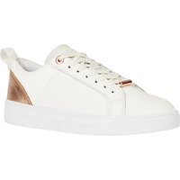 Ted Baker Kulei Lace Up Trainers, White/Rose Gold