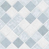 Contour Blue Tile Cushioned Wallpaper