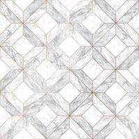 Contour Grey Marble Marquetry Matt Wallpaper