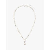 Lido Pearls Freshwater Rice Pearl Knot Swirl Drop Collar Necklace, White