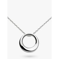 Kit Heath Bevel Curved Ring Pendant Necklace, Silver