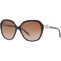 Tiffany & Co TF4132HB Embellished Square Sunglasses, Tortoise/Brown Gradient