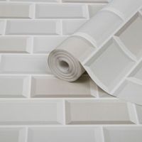 Contour White Metro Tile Wallpaper