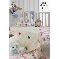 King Cole Comfort DK Baby Blanket Knitting Pattern, 3702