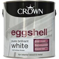 Crown Interior Pure Brilliant White Eggshell Wood & Metal Paint 2.5L