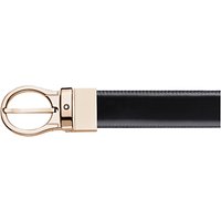 Montblanc Oval Shiny Pin Buckle Reversible Leather Belt, One Size, Black/Brown