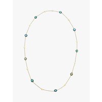 John Lewis Gemstones Long Multi Stone Chain Necklace, Gold/Multi