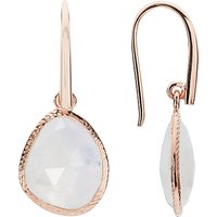 John Lewis Gemstones Rainbow Moonstone Drop Hook Earrings, Rose Gold/Multi