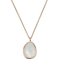 John Lewis Gemstones Organic Shape Rainbow Moonstone Pendant Necklace, Rose Gold/Multi