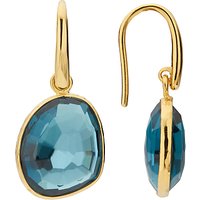 John Lewis Gemstones Topaz Simple Drop Earrings, Blue/Gold