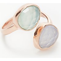 John Lewis Gemstones Aqua Chalcedony And Lace Agate Ring, Green/Pale Blue
