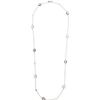 John Lewis Gemstones Long Multi Stone Chain Necklace, Silver/Multi