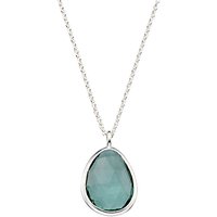 John Lewis Gemstones Organic Shape Quartz Pendant Necklace, Silver/Green