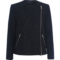 French Connection Delunay Lace Stretch Biker Jacket, Black