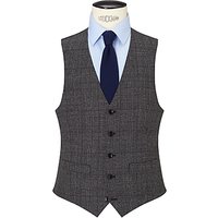John Lewis Wool Check Tailored Waistcoat, Charcoal