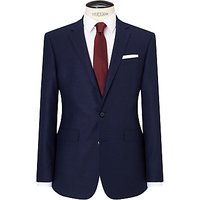 John Lewis Super 100s Wool Flannel Pindot Tailored Fit Suit Jacket, Blue