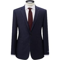 John Lewis Ermenegildo Zegna Super 160s Wool Check Half Canvas Tailored Suit Jacket, Navy