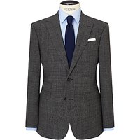 John Lewis Wool Check Peak Lapel Tailored Suit Jacket, Charcoal