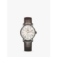 Rado R14026926 Unisex Diamaster Date Automatic Leather Strap Watch, Brown/Mother Of Pearl