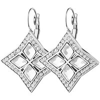Dyrberg/Kern Crystal Square Hook Drop Earrings, Silver