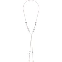 Claudia Bradby Long Ombre Baroque Pearl Lariat Necklace, Grey/White