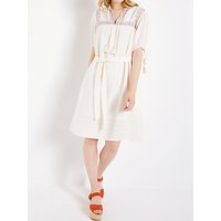 AND/OR Becca Embroidered Short Sleeve Dress, White