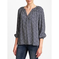 Collection WEEKEND By John Lewis Lavinia Sketchy Hearts Top, Navy/Cream