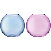 LSA International Polka Vase Duo, H11cm, Pink/Blue