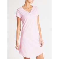 John Lewis Martha Jersey Short Sleeve Nightdress, Pink/White