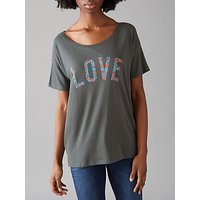 Selfish Mother Love Original T-Shirt, Grey/Red & Blue Floral