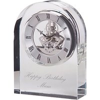 Dartington Crystal Personalised Curve Clear Clock, Palace Script Font