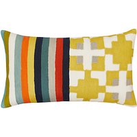 West Elm Wallace Sewell Blocks And Stripes Crewel Cushion, Multi