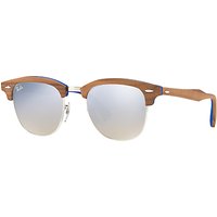 Ray-Ban RB3016M Classic Clubmaster Sunglasses, Tan/Mirror Silver