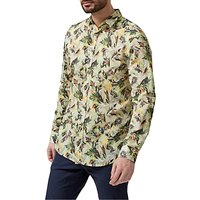 Selected Homme Floral Printed Shirt, Marshmallow/Green