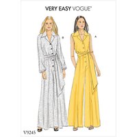 Vogue Very Easy Women's Petite Button-Up Jumpsuits Sewing Pattern, 9245