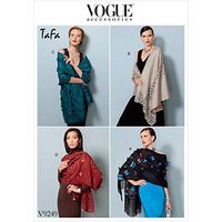 Vogue Women's Embellished Wraps Sewing Pattern, 9249, One Size