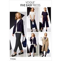 Vogue Women's Drop Shoulder Jacket Top And Pull-On Trouser Outfit Sewing Pattern, 9246