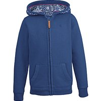 Fat Face Girls' Seagull Graphic Zip Through Hoodie, Navy
