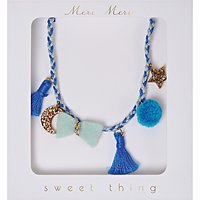 Meri Meri Children's Plaited Necklace, Blue