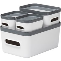 Smartstore By Orthex Compact Storage Box, Set Of 4, Grey/White