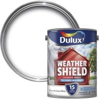 Dulux Weathershield Pure Brilliant White Matt Masonry Paint 5L - 5010212430545