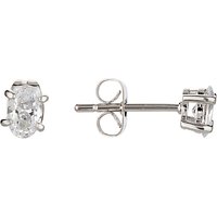 Ivory & Co. Epsom Oval Solitaire Cubic Zirconia Stud Earrings, Clear