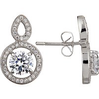 Ivory & Co. Heritage Round Cubic Zirconia Pave Drop Earrings, Silver