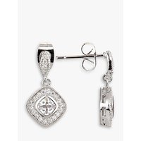 Ivory & Co. Regent Square Cubic Zirconia Pave Drop Earrings, Silver