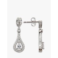 Ivory & Co. Timeless Cubic Zirconia Pave Drop Earrings, Silver