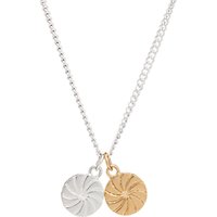 Rachel Jackson London Double Circle Pendant Necklace, Gold/Silver