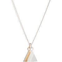 Rachel Jackson London Double Triangle Pendant Necklace, Gold/Silver