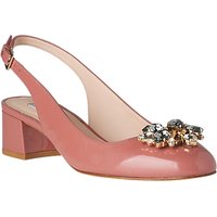 L.K. Bennett Elvira Jewelled Slingback Court Shoes, Dark Pink