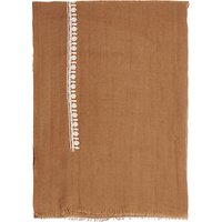 French Connection Dream Embroidered Wool Scarf, Terra Tan/Cream